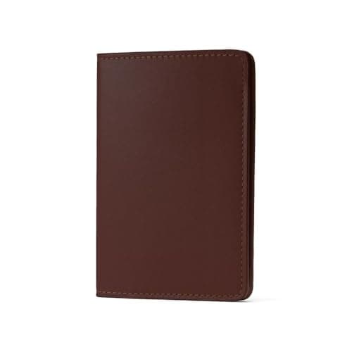 Maruse Top-Grain Leather Passport Holder, Handmade in Italy (Brown)