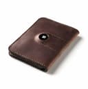 Crazy Horse Craft Leather Passport Holder for AirTag (Wood Brown)