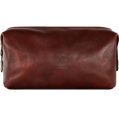 Time Resistance Italian Vegetable-Tanned Leather Dopp Kit