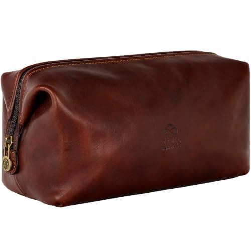 Time Resistance Italian Vegetable-Tanned Leather Dopp Kit