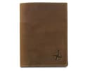 WANDERINGS Leather Travel Wallet with Passport Holder (Brown)