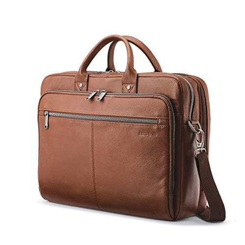 Samsonite Classic Leather Toploader Briefcase (Cognac)