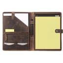 KomalC Top-Grain Buffalo Leather Portfolio Folder (Distressed Tan)