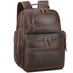 TIDING Full Grain Leather Backpack (15.6")