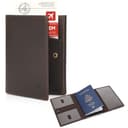Polare Full Grain Leather Pilot Wallet and Document Organizer (Dark Brown)