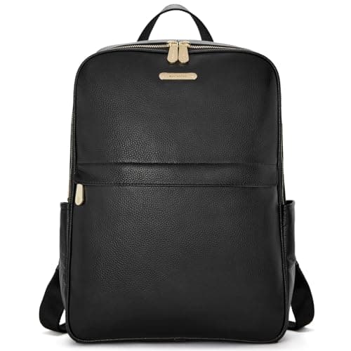 BOSTANTEN Genuine Leather Laptop Backpack Purse (15.6")