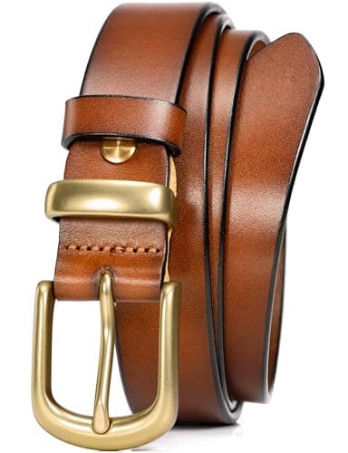 WOLFANT Women's Italian Full-Grain Leather Belt for Jeans (1.1", W708)