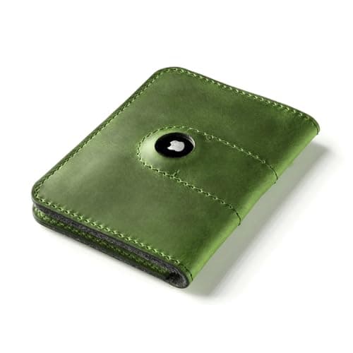 Crazy Horse Craft AirTag Passport Wallet (Alpine Green)