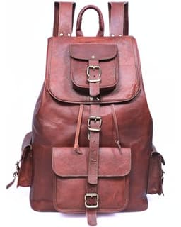 DEKVIO Genuine Leather Backpack (20", XL)