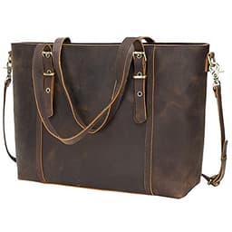 TIDING Full Grain Leather Tote Bag
