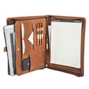 Gavarnie Zip-Around Leather Portfolio for 13" Laptop (Brown)