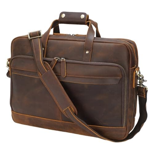 Masa Kawa 17" Leather Briefcase Messenger