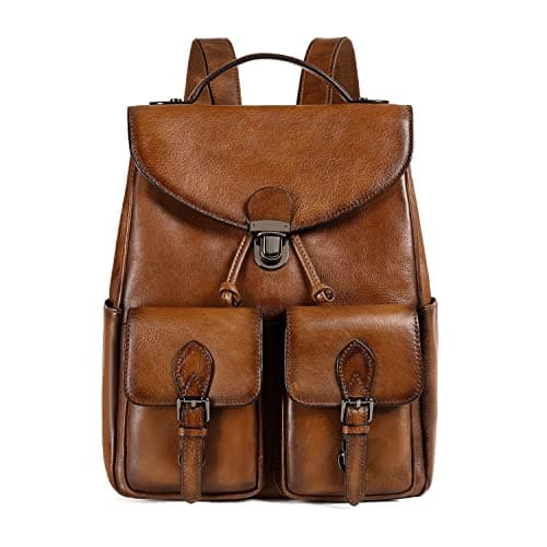 COOLCY Vintage Vegetable-Tanned Backpack Purse