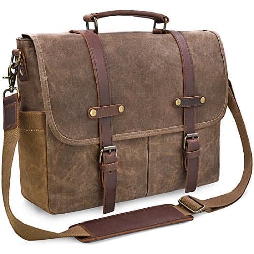 Vintage (leather + waxed canvas) Waxed Canvas & Leather 15.6" Messenger