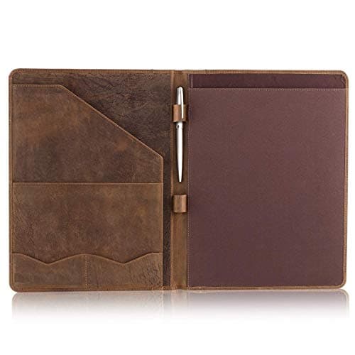 Moonster Full-Grain Buffalo Leather Portfolio with Pen (10 x 13")