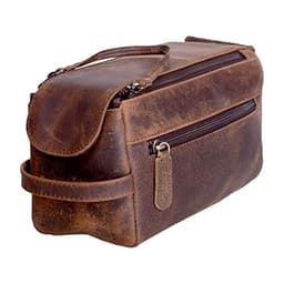 KomalC Buffalo Leather Toiletry Bag (9.5 in)