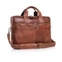 KomalC 16" Leather Briefcase Messenger Satchel