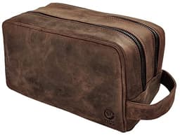 RUSTIC TOWN Full-Grain Buffalo Leather Dopp Kit