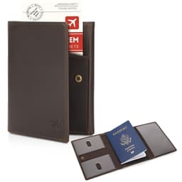 Polare Full Grain Leather Pilot Wallet and Document Organizer (Dark Brown)