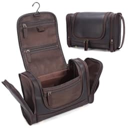 Polare Full-Grain Leather Toiletry Bag with Hanging Hook