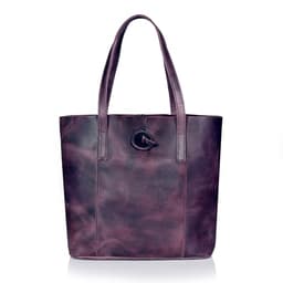 Leather Farm Genuine 13" Leather Shoulder Tote