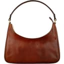 Time Resistance Full-Grain Leather Shoulder Handbag