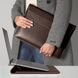 DAREhue Padded Full-Grain Leather Sleeve with Stand (13-14")